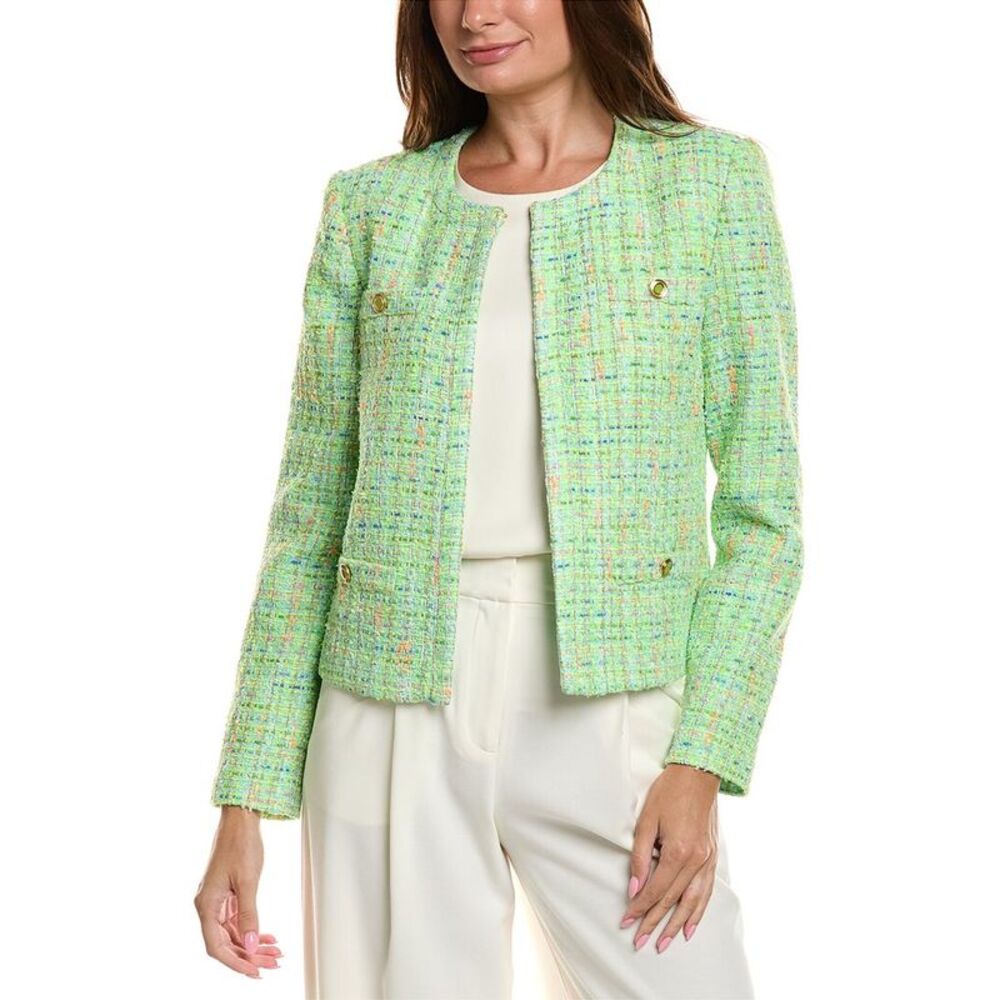 St. John Womens Pique Day Jacket, Green